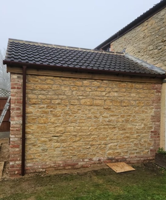 Single storey brick and hamstone extension in East Chinnock, Somerset